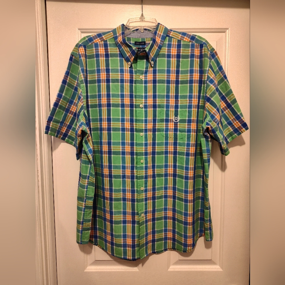 💚 Chaps Green and Blue Button Down Shirt